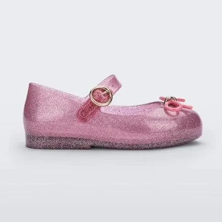 Mini & Melissa Sweet Love Flat - Pink Glitter