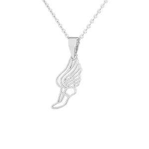 Mini Winged Track Shoe Necklace | Sterling