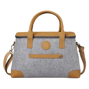 Mona B Unisex Messenger | Small Overnighter Bag for upto 14" Laptop/Mac Book/Tablet with Stylish Design: Arctic Light Grey