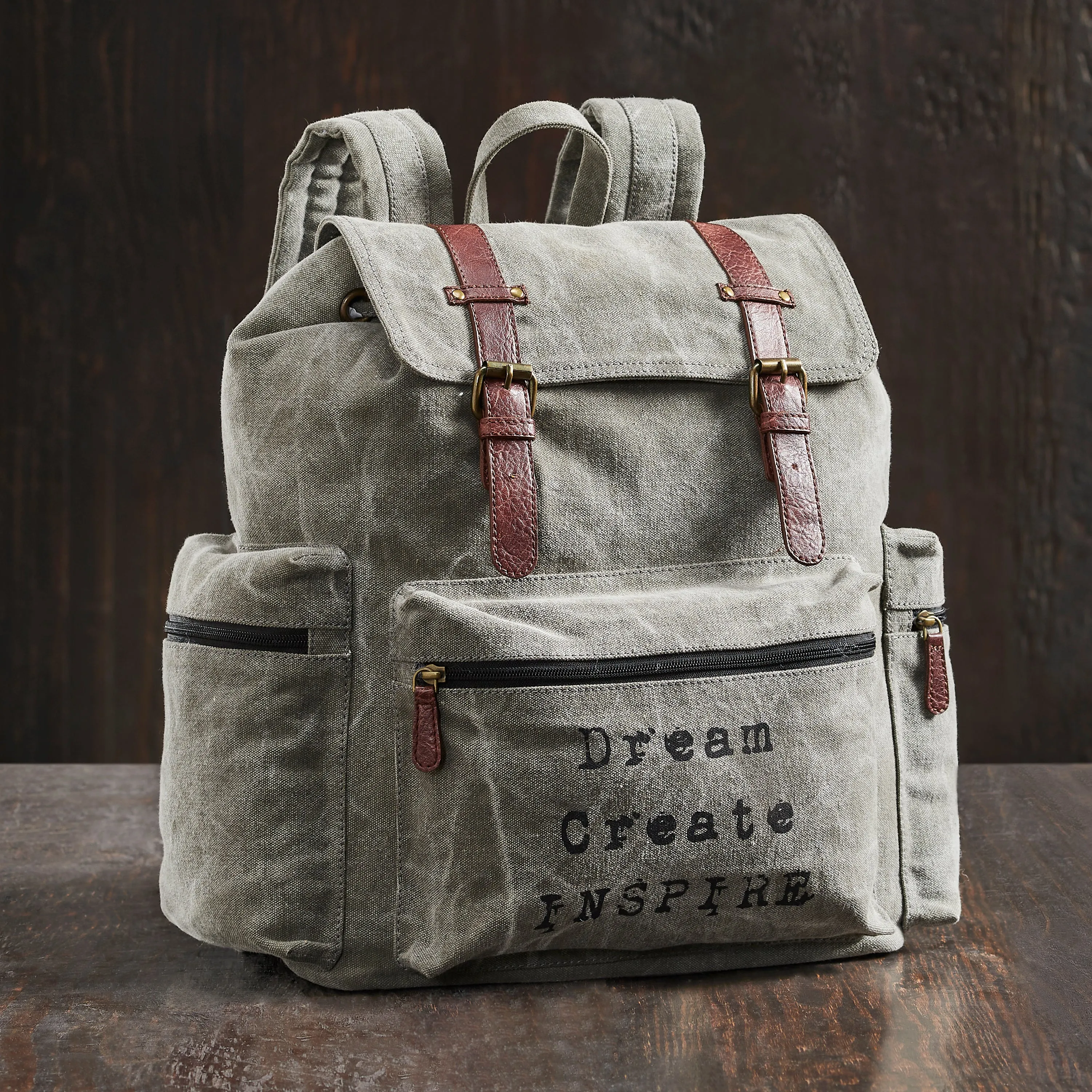 Mona B upcycled canvas back pack for office | school and college with upto 14” laptop/ Mac Book/ tablet: Dream