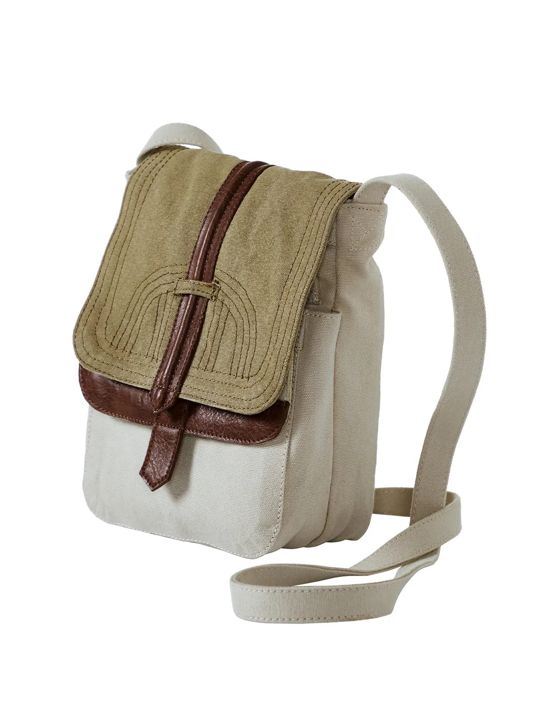 Mona B Women Canvas Messenger Crossbody Vintage Sling Bag (Oakley Natural)