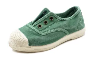 Natural World Eco: Elasticated Kids' Sneakers - Oliva Green