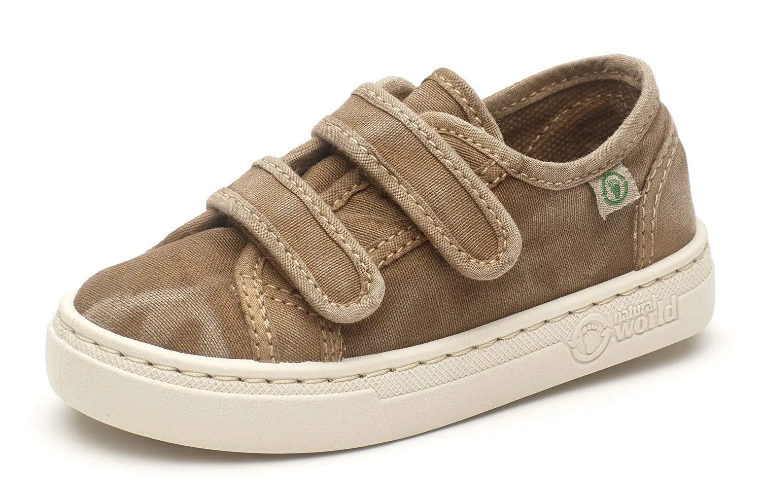 Natural World Eco: Velcro Kids Sneakers - Beige