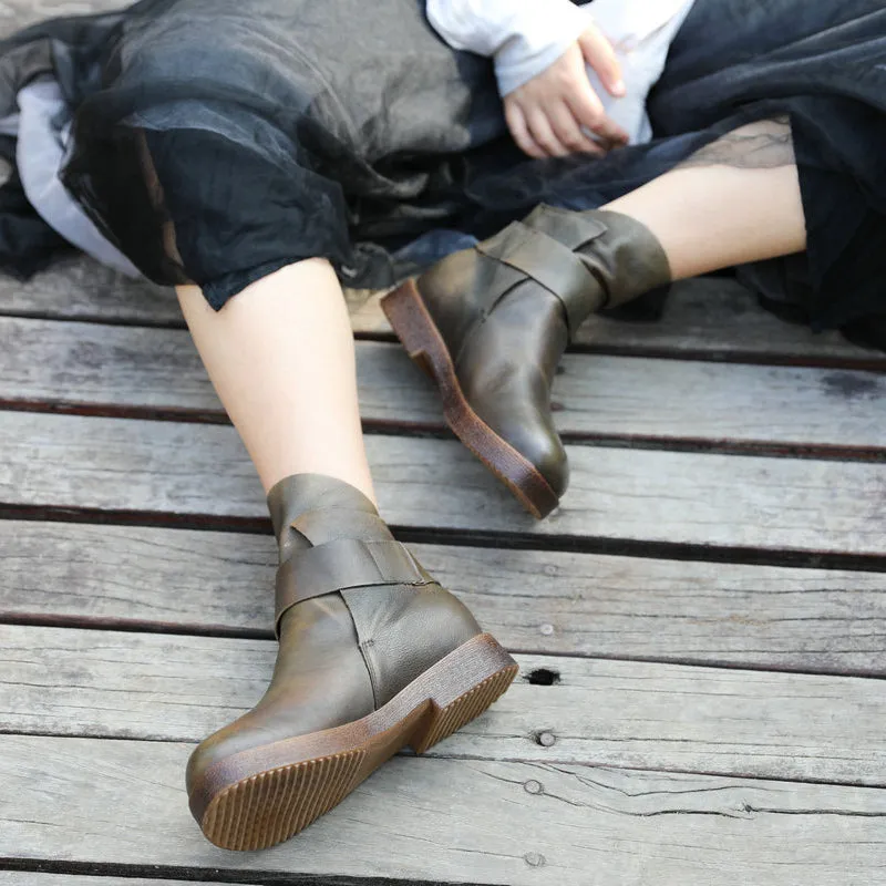 New Autumn Leather Casual Short Boots | Gift Shoes