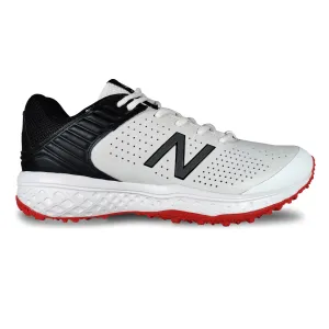 New Balance CK4020K4 Rubber Spike Cricket Shoes, White/Black/Red