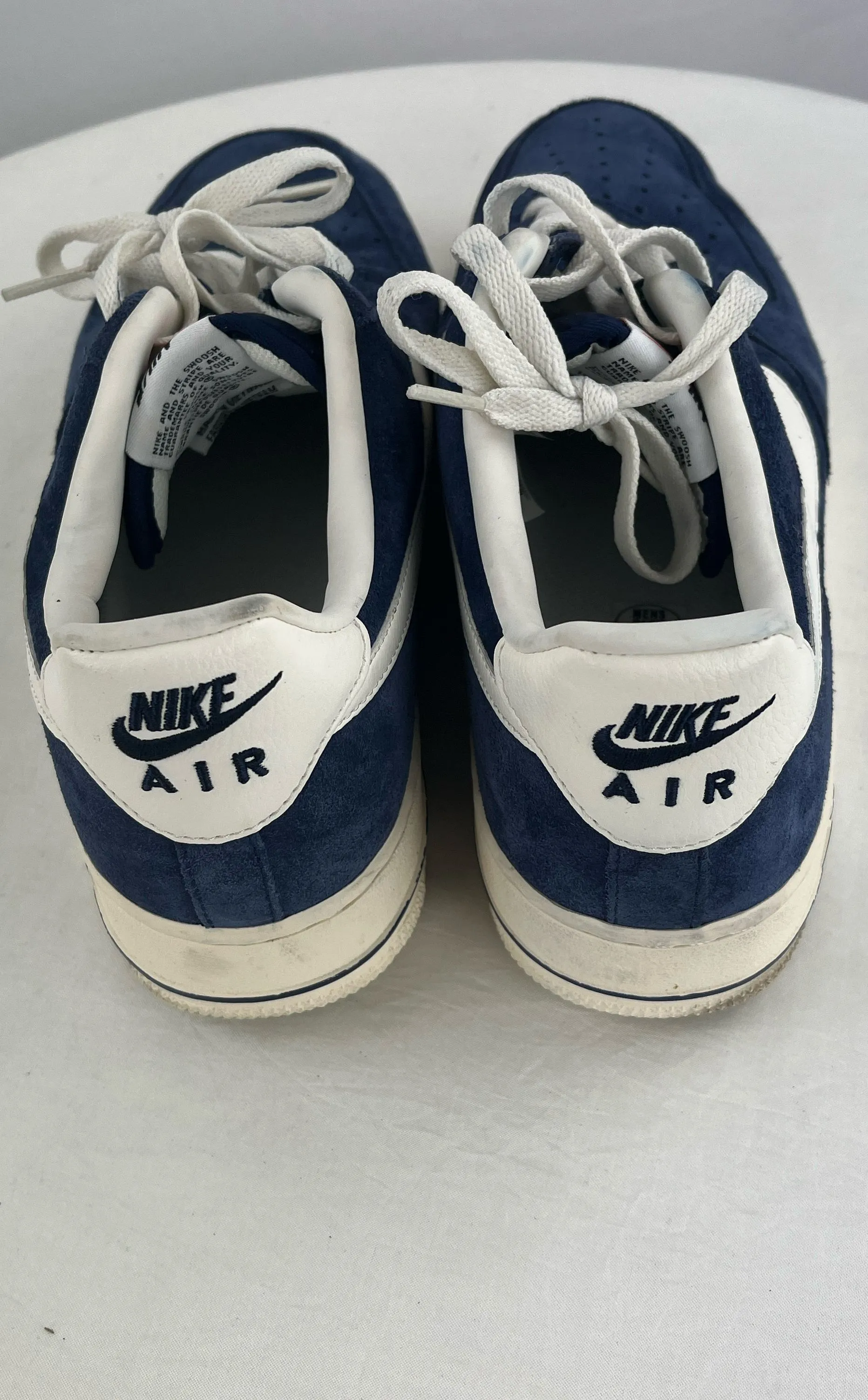 NIKE Men's Air Force 1 Low Blue Suede Tennis Shoes Sneakers Size 9.5