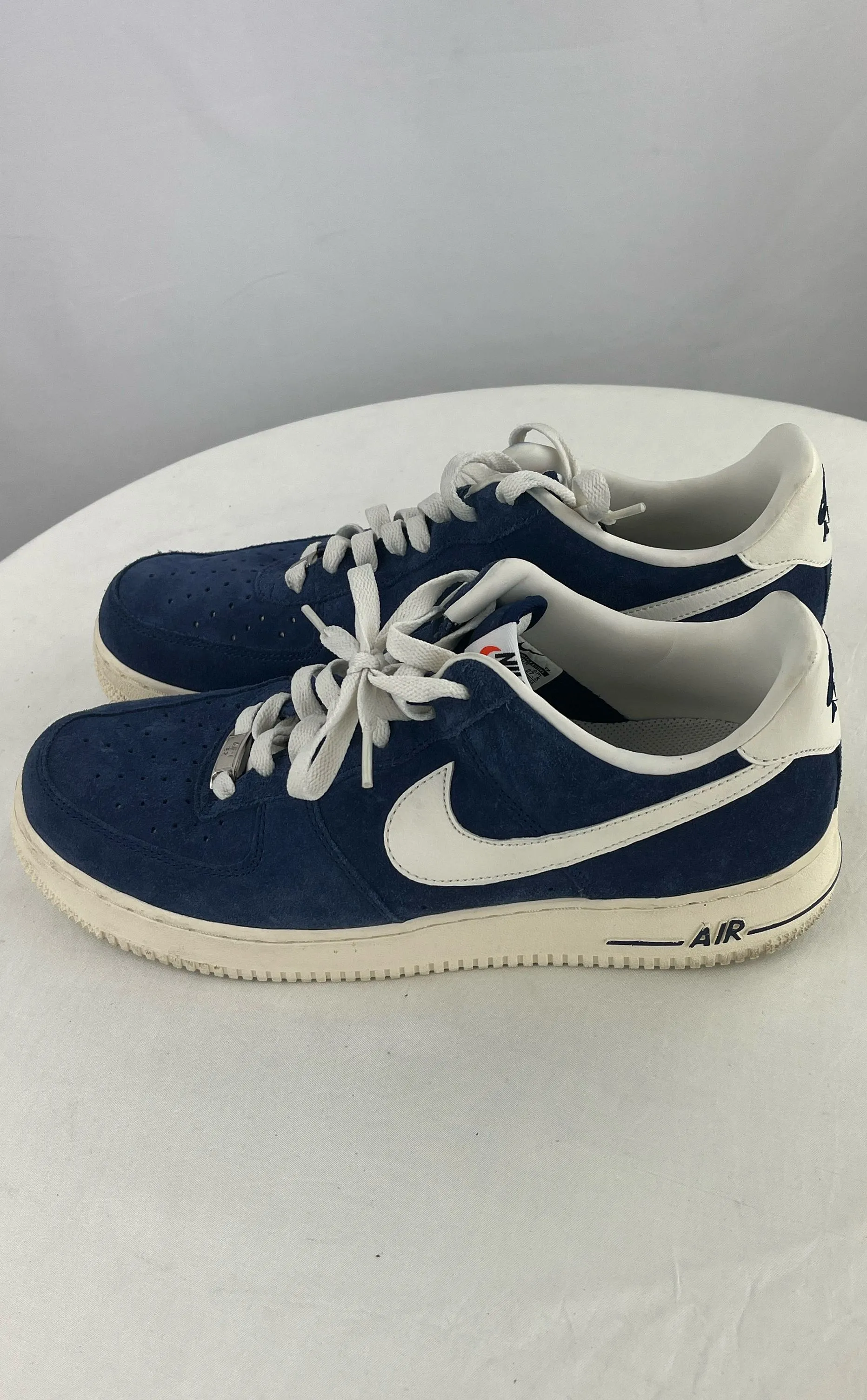 NIKE Men's Air Force 1 Low Blue Suede Tennis Shoes Sneakers Size 9.5