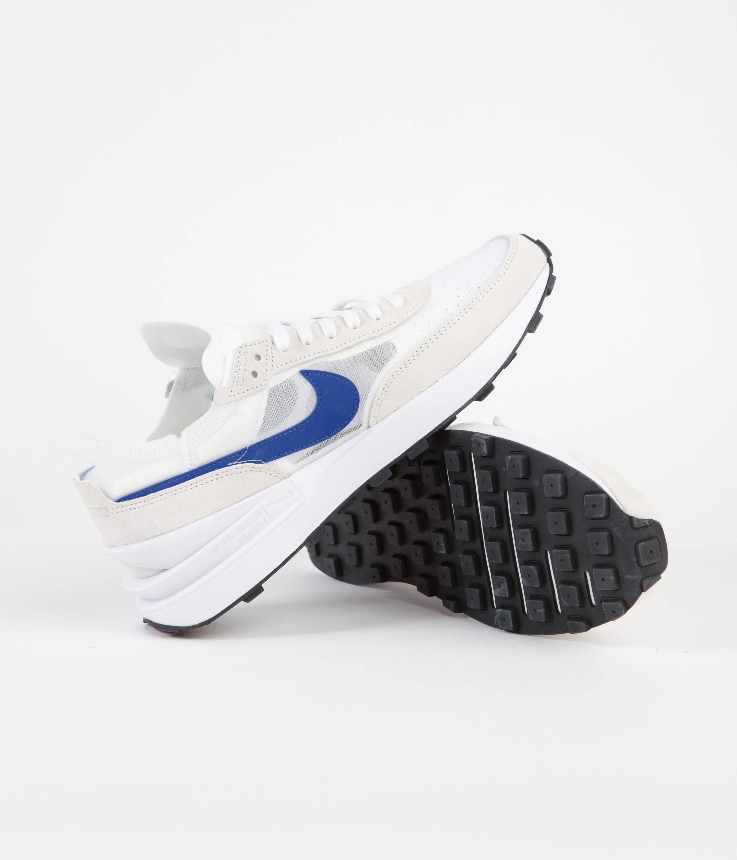 Nike Waffle One Shoes - White / Game Royal - Sail - University Red