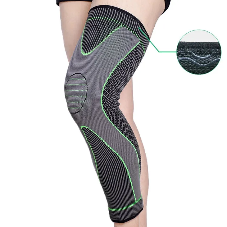 Nylon Knitted Riding Sports Extended Knee Pads, Size: XL(Green Anti-slip)