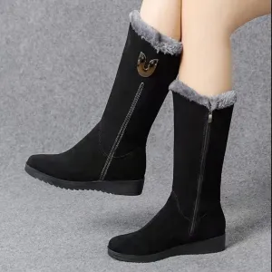 OCW Women Snow Winter Suede Boots Warm Fur Inside Modern Design Shoes