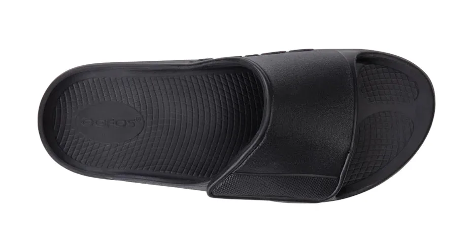 OOFOS Mens Ooahh Sport Adjustable Black Slide