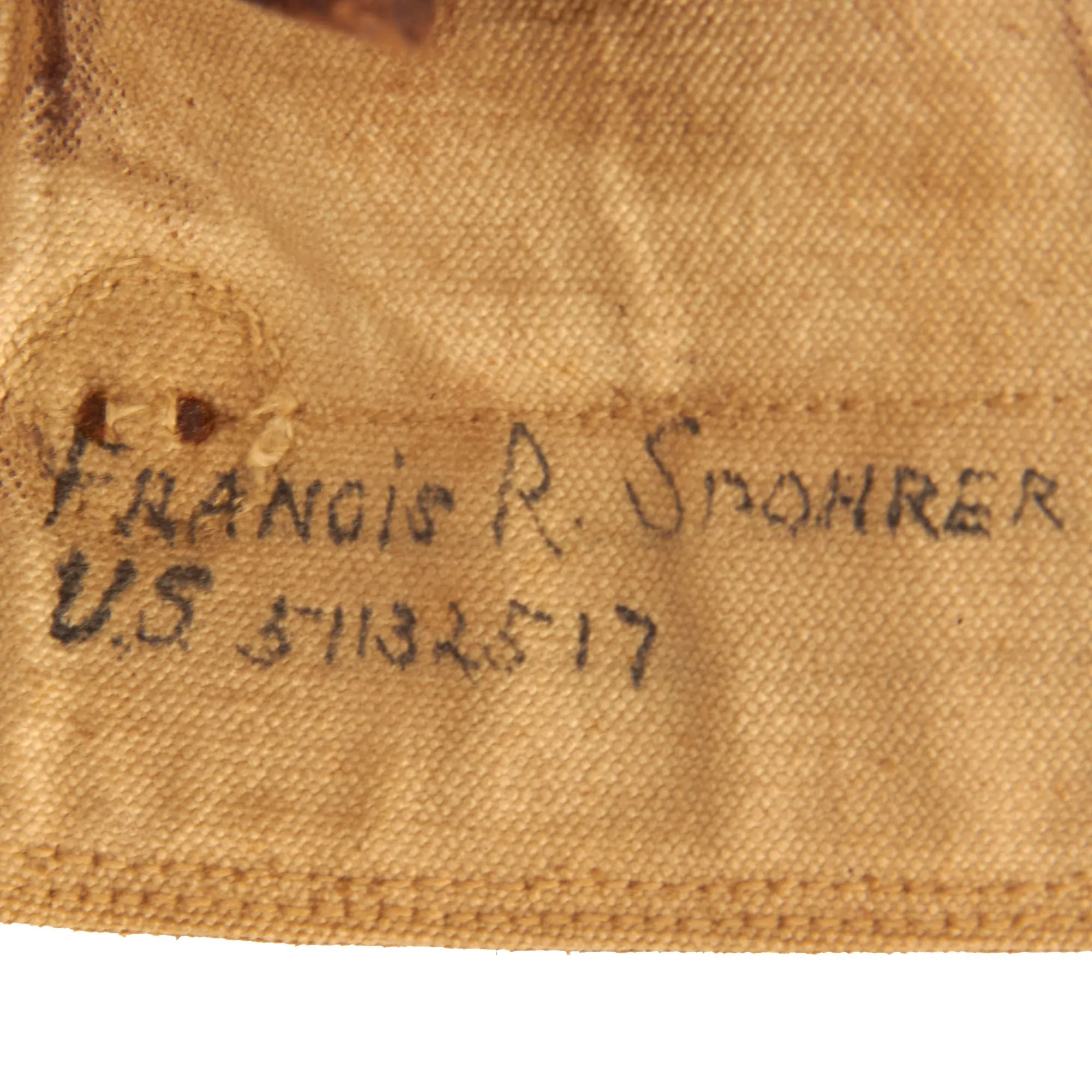 Original U.S. WWII / Korean War M-1943 Double Bucket Combat Service Boots named to Korean War Veteran Francis R. Spohrer - Matched Size 9