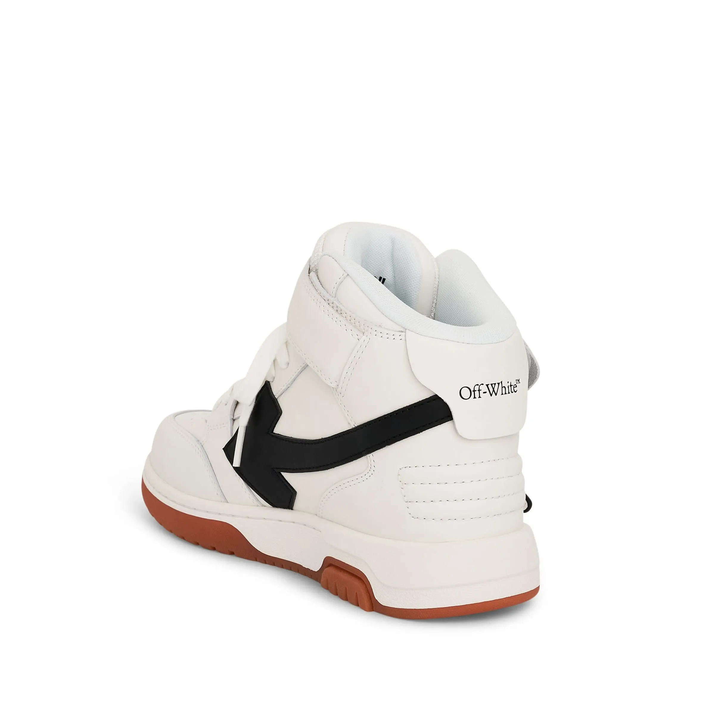 Out of Office Mid Top Leather Sneakers in  White/Black