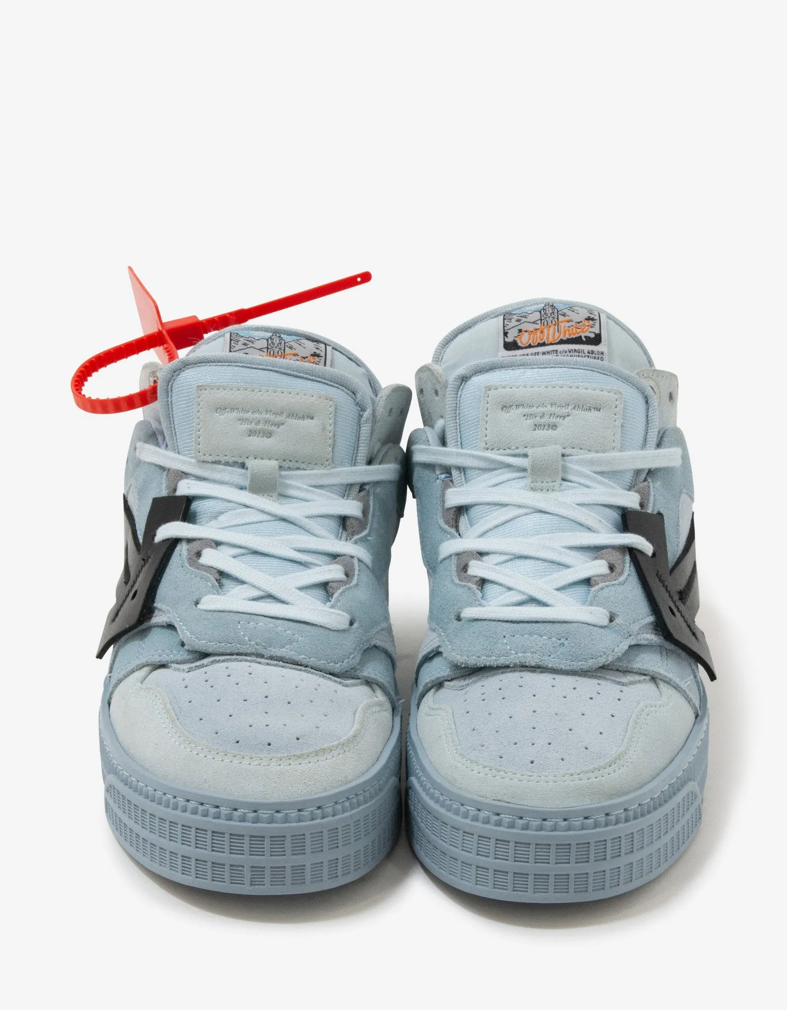 Pale Blue & Grey Off-Court Low Trainers