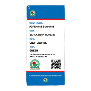 Personalised Blackburn Rovers FC Ticket Golf Towel