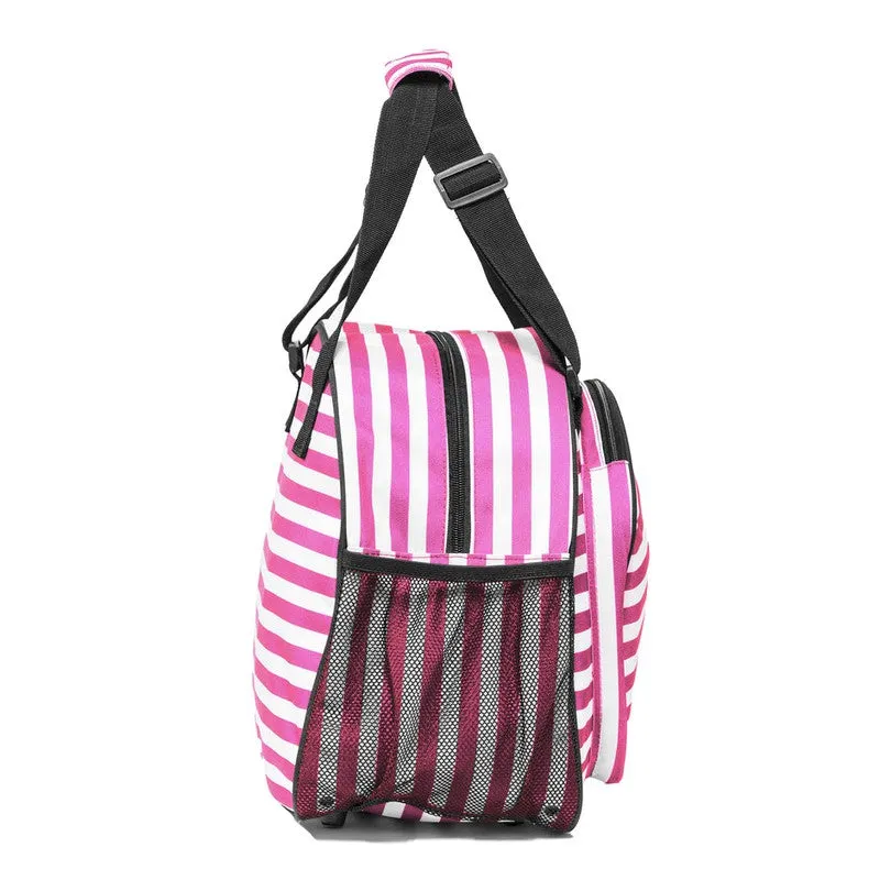 Pik'le'Ball Pickleball Tote - Pink Stripe