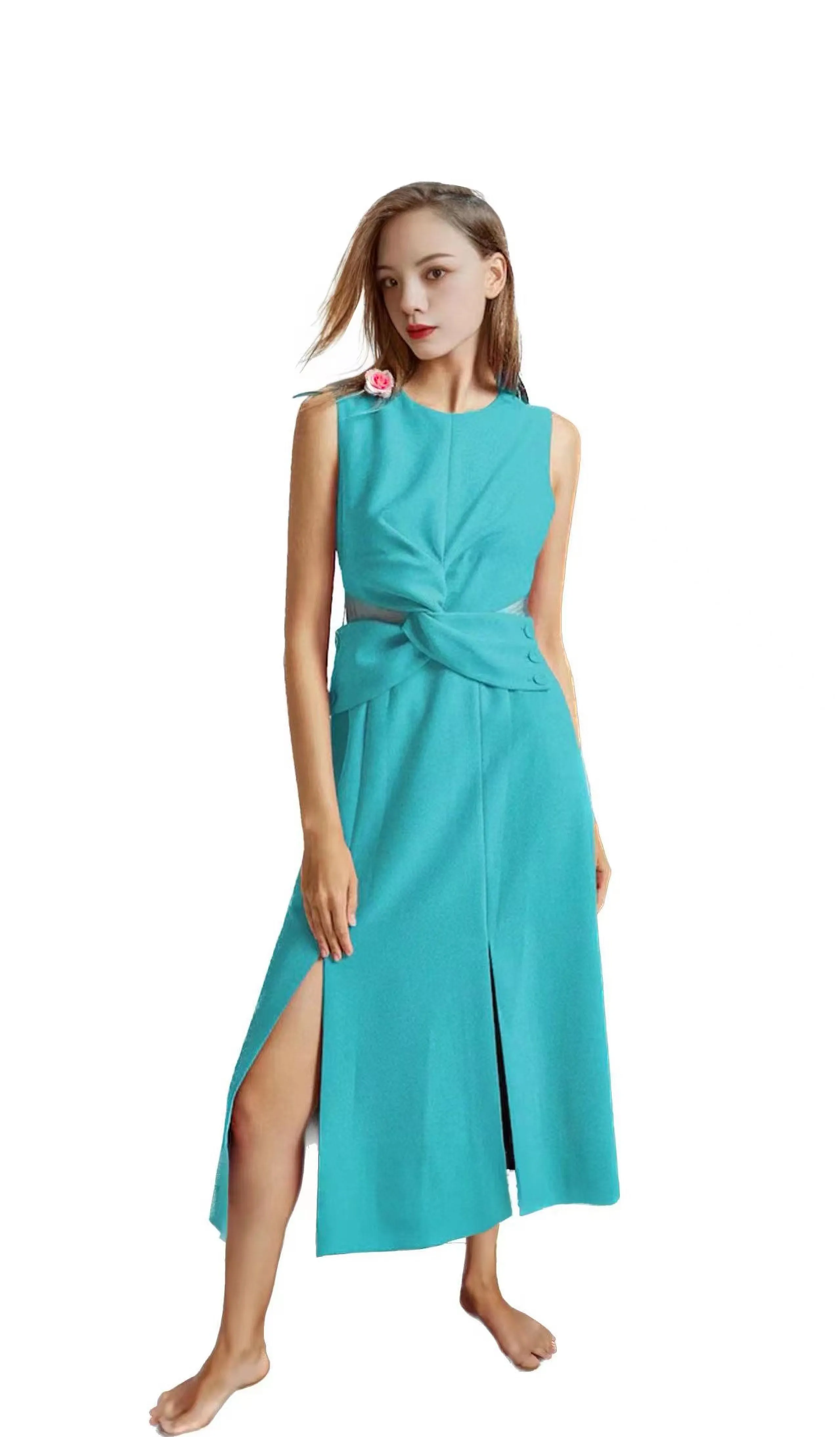 【Quinnbie】LAKE BLUE CROSS DRESS