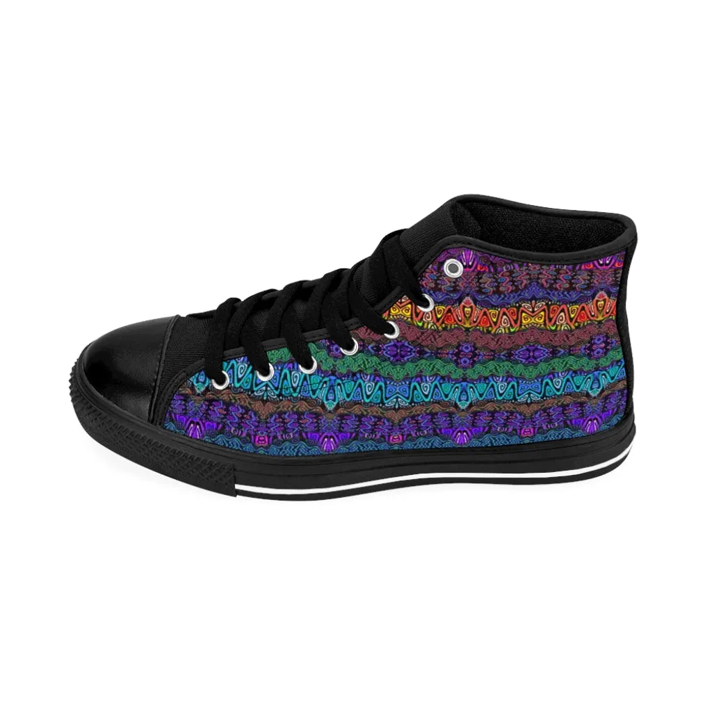 Rainbow Waves Women's High-top Sneakers