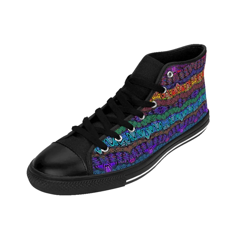 Rainbow Waves Women's High-top Sneakers