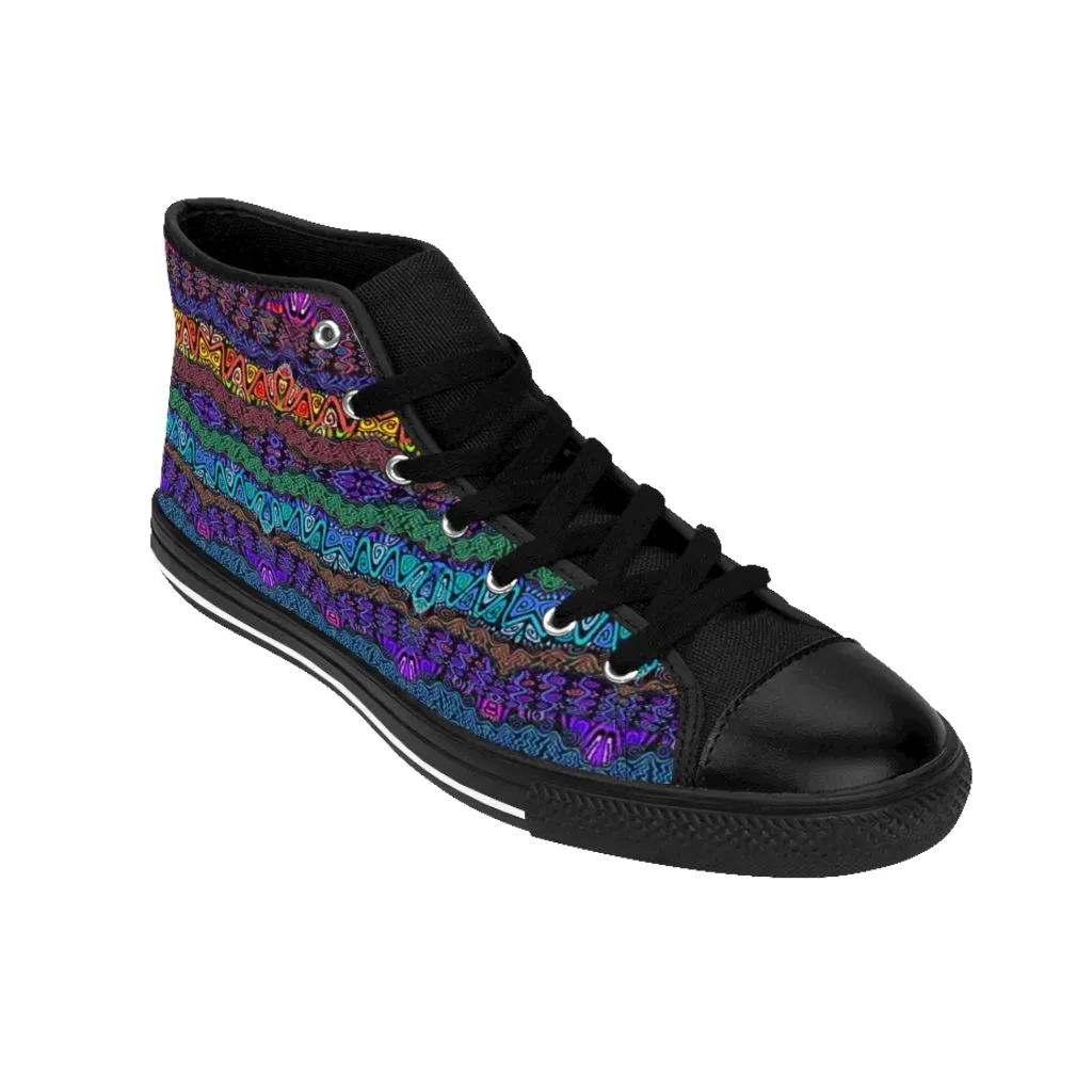 Rainbow Waves Women's High-top Sneakers