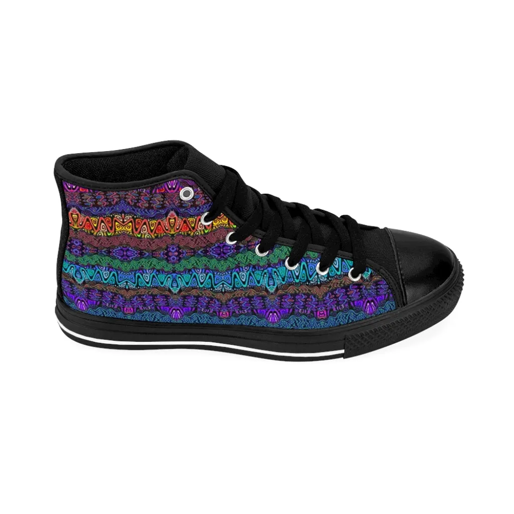 Rainbow Waves Women's High-top Sneakers