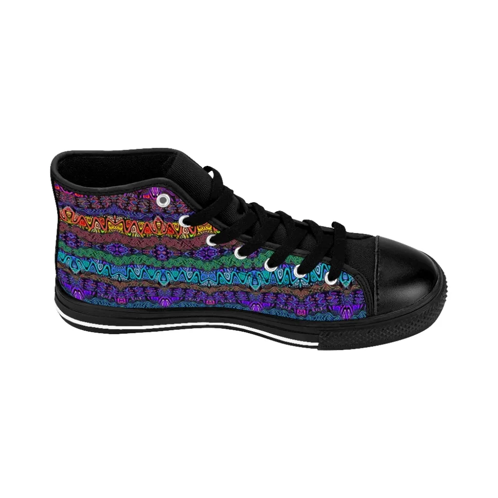 Rainbow Waves Women's High-top Sneakers