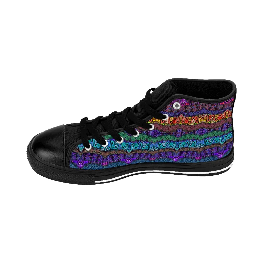 Rainbow Waves Women's High-top Sneakers