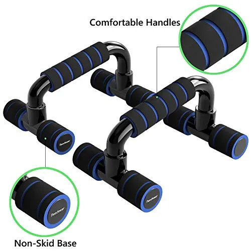 Readaeer Push Up Bars Gym Exercise Equipment Fitness 3 Pair Pushup Handles with Cushioned Foam Grip and Non-Slip Sturdy Structure Push Up Bars for Men & Women（Black）