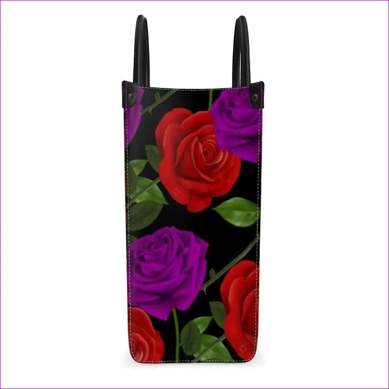 Red Rose Purp Luxury Leather Shopper Bag