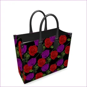 Red Rose Purp Luxury Leather Shopper Bag