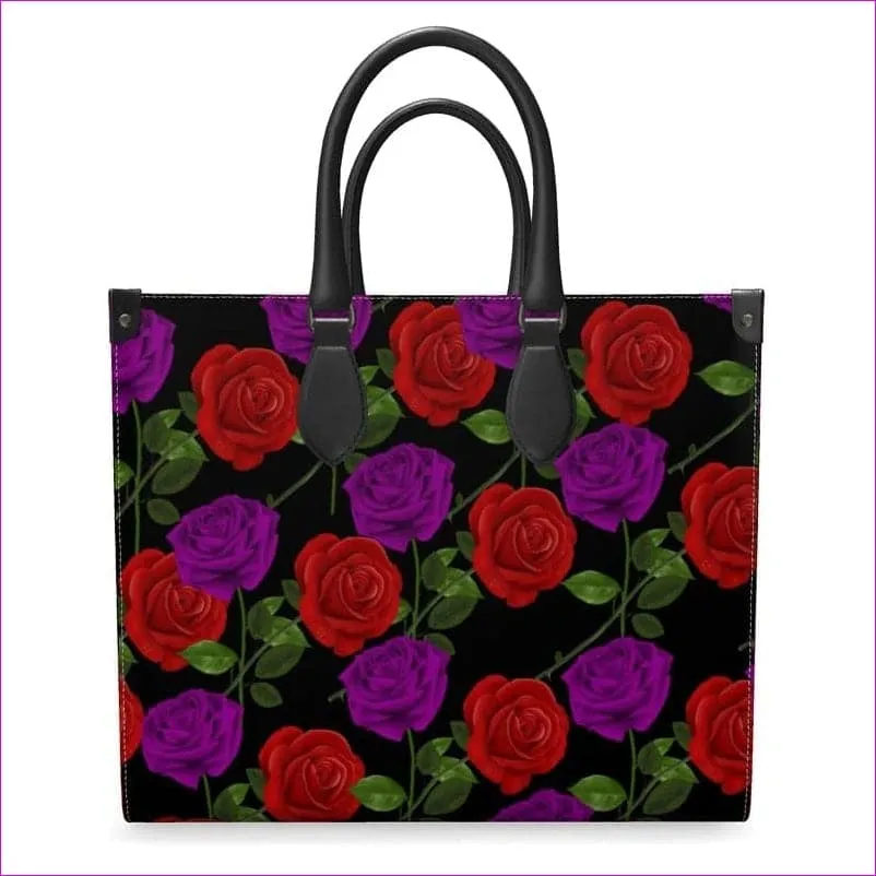 Red Rose Purp Luxury Leather Shopper Bag