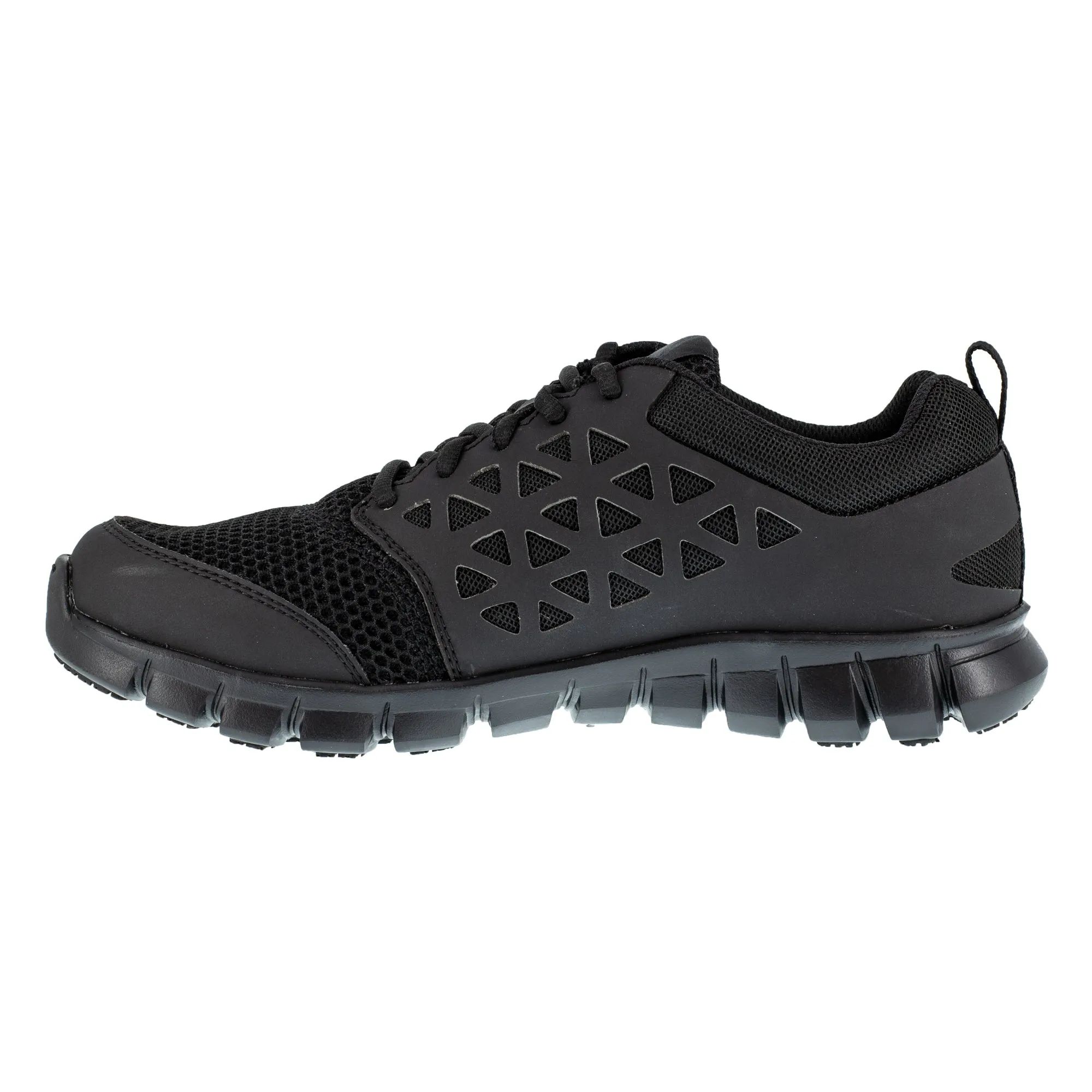 Reebok Mens Black Mesh Oxfords Athletic Sublite Soft Toe