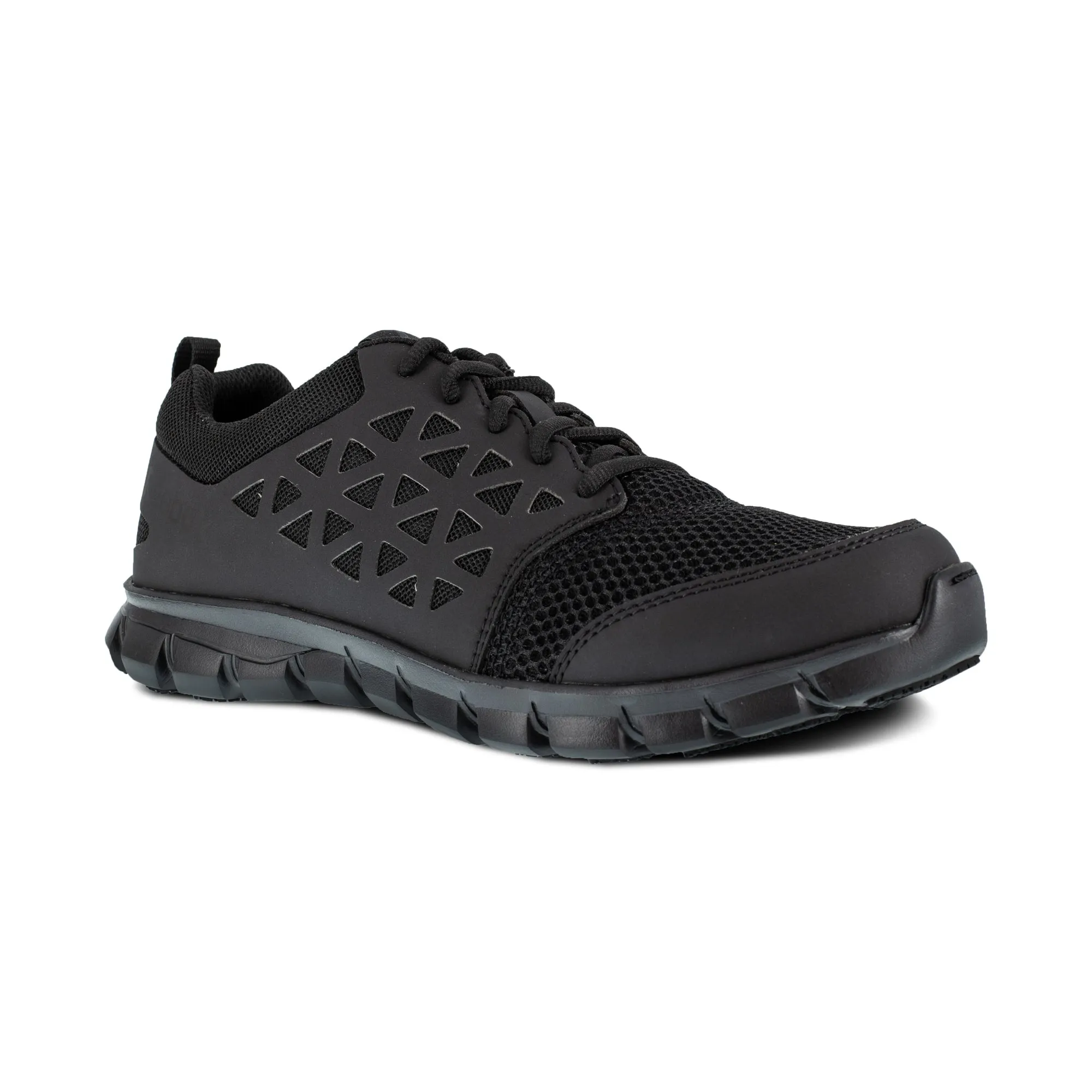 Reebok Mens Black Mesh Oxfords Athletic Sublite Soft Toe