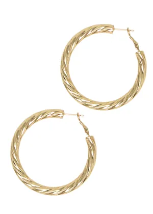 Repeat Twisted Hoop-Gold