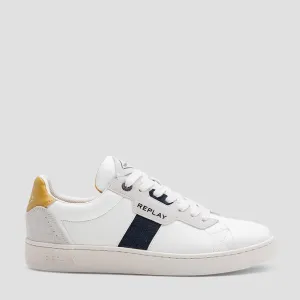 REPLAY "Smash Denim" White Leather Sneakers