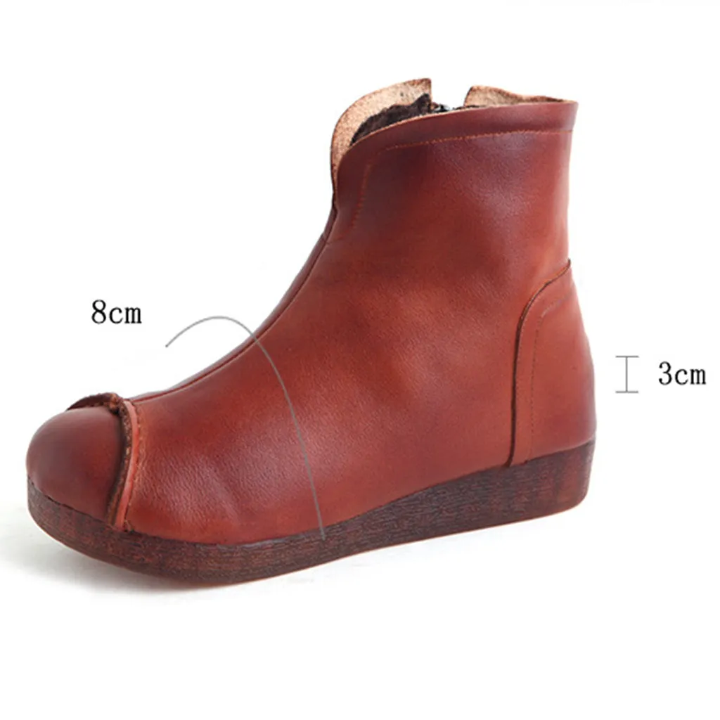 Retro Leather Handmade Casual Ankle Boots | Gift Shoes