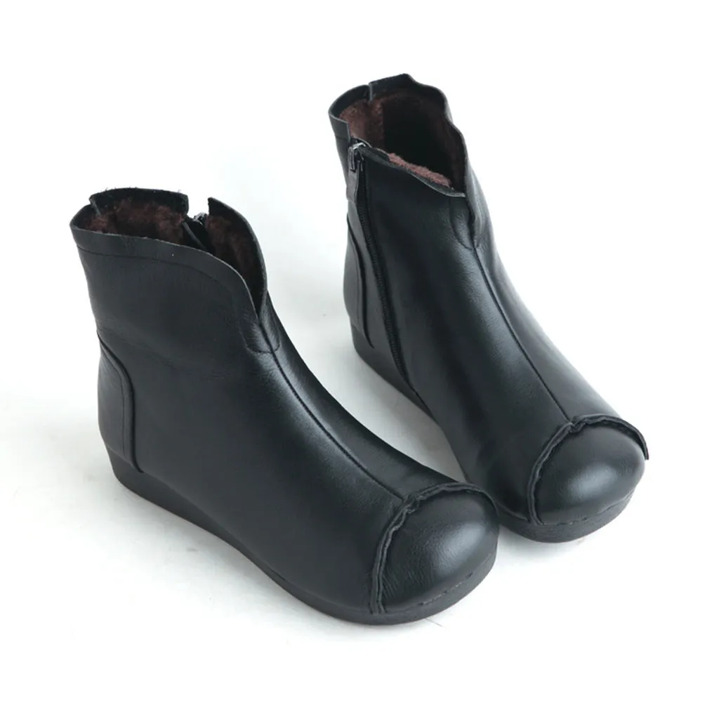 Retro Leather Handmade Casual Ankle Boots | Gift Shoes