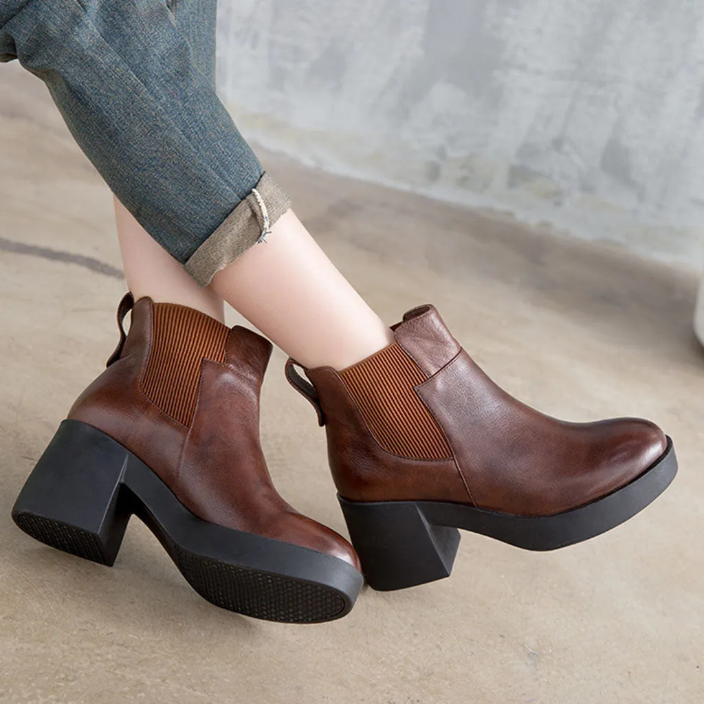 Retro Platform Waterproof Boots | Gift Shoes