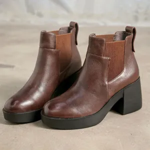 Retro Platform Waterproof Boots | Gift Shoes