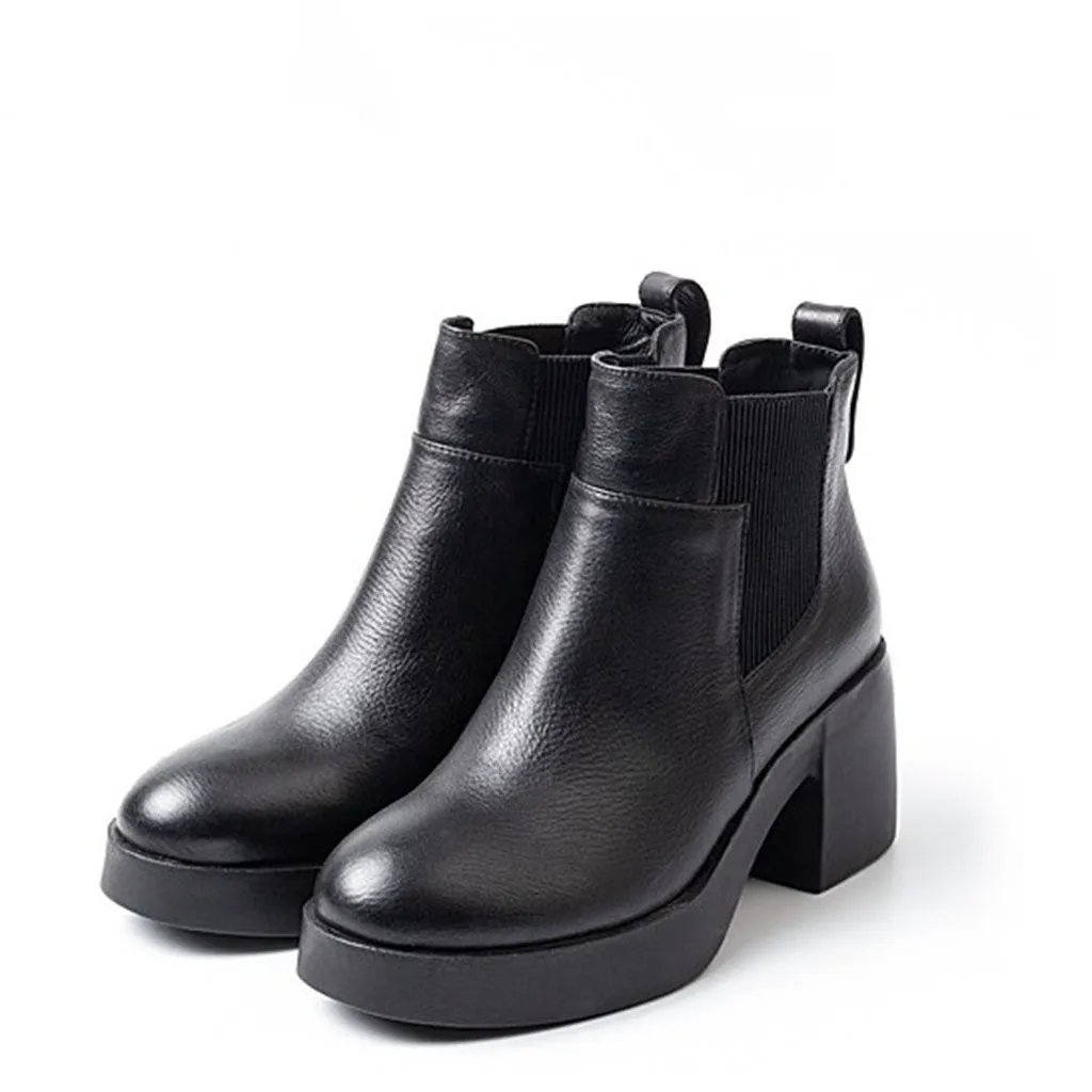 Retro Platform Waterproof Boots | Gift Shoes