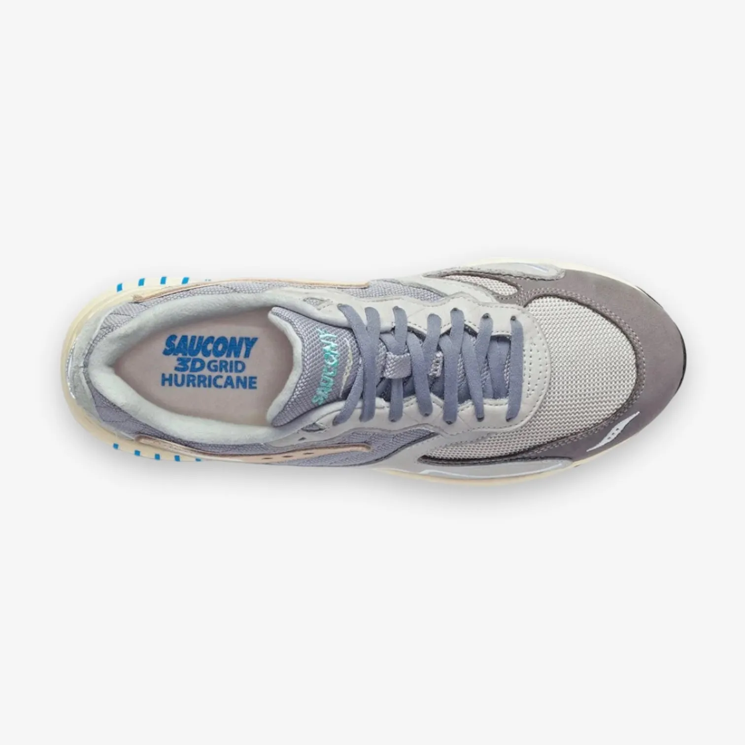 Saucony 3d Grid Hurricane Grey Cream Aqua Gris S70670-6