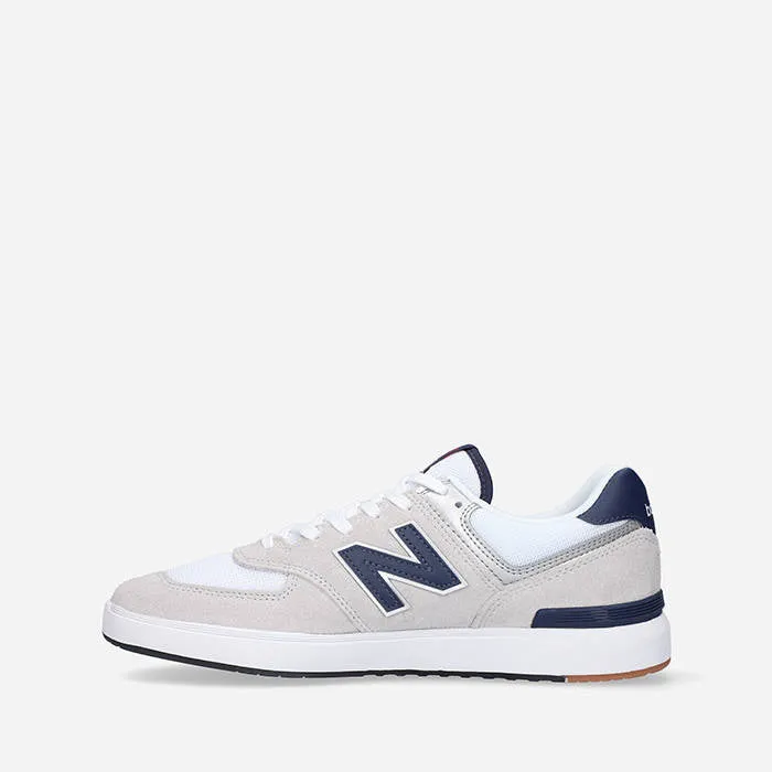 Scarpe Uomo NEW BALANCE Sneakers CT574 in Mesh e Suede colore Light Grey White e Navy