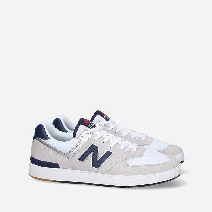 Scarpe Uomo NEW BALANCE Sneakers CT574 in Mesh e Suede colore Light Grey White e Navy