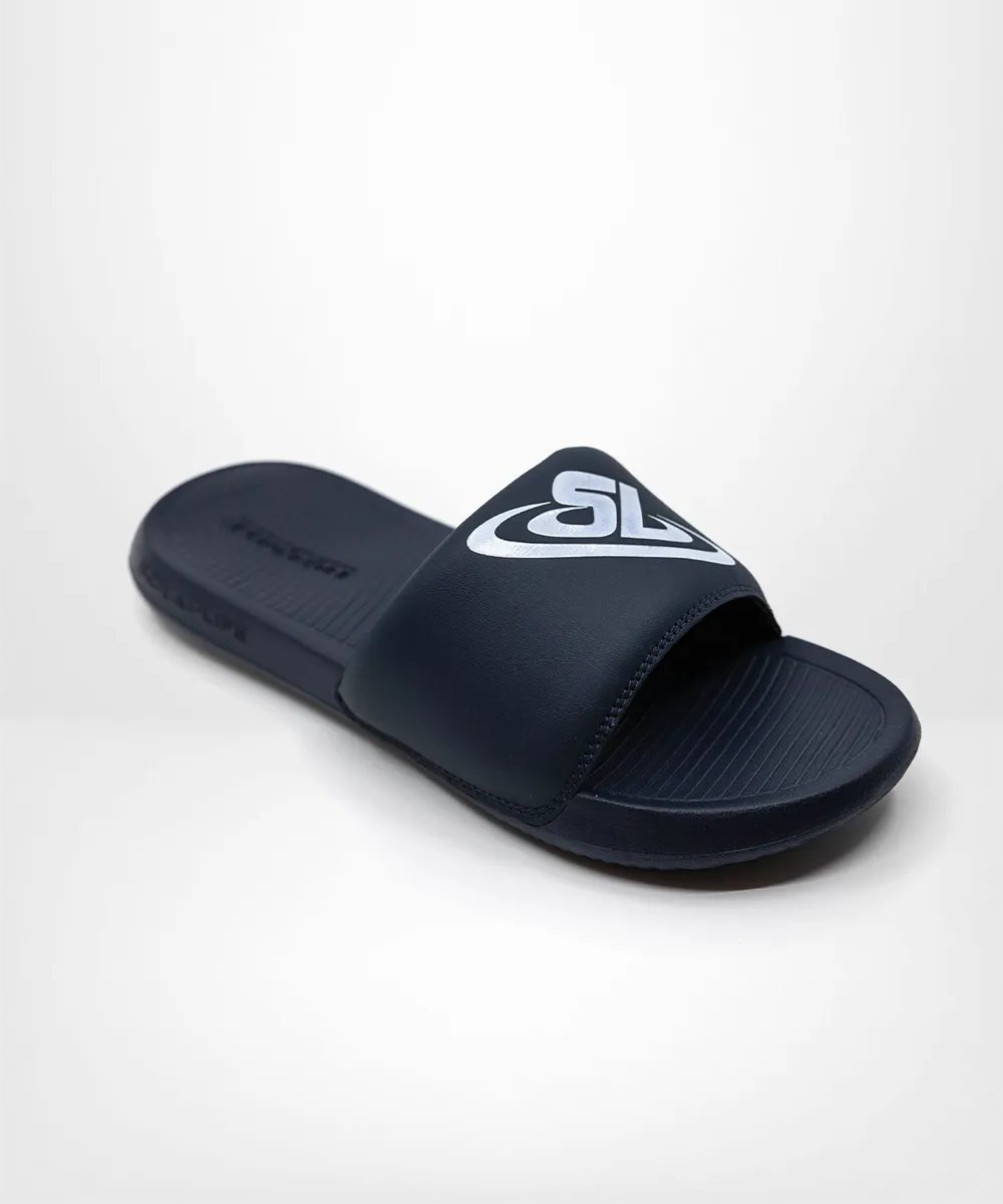 ScrapLife Sport Slides - Navy With White Logo Wrestling Shoes