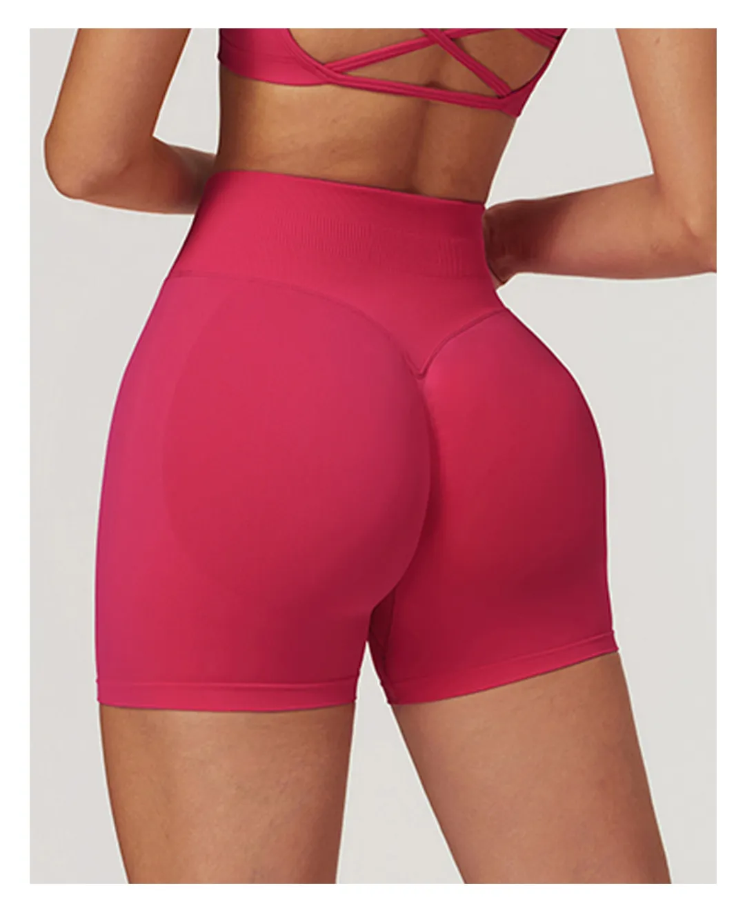 Seamless High Waist Yoga Shorts Summer Women Skinny Hip Raise Sports Running Quick Drying Fitness Pants