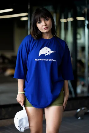 SHE REMEMBERED WHO SHE WAS Oversized T-shirt (ROYAL BLUE)