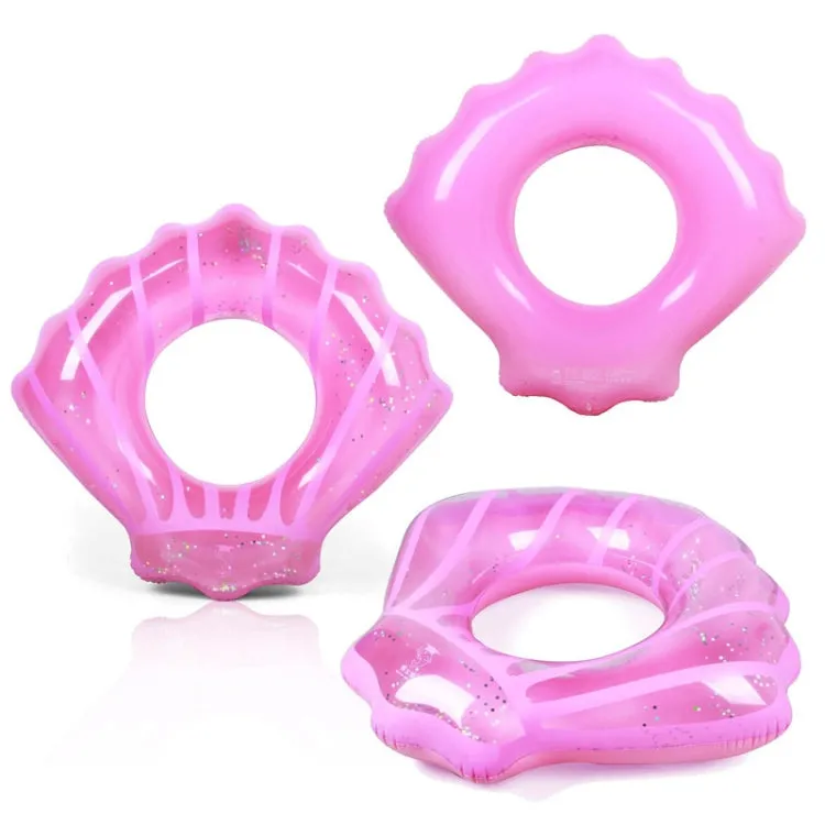 Shell Shape Inflatable Swimming Ring Lifesaving Ring Axillary Ring, Size: M,80x90cm(Pink)