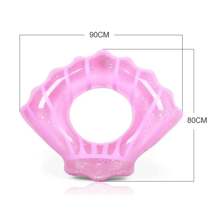 Shell Shape Inflatable Swimming Ring Lifesaving Ring Axillary Ring, Size: M,80x90cm(Pink)