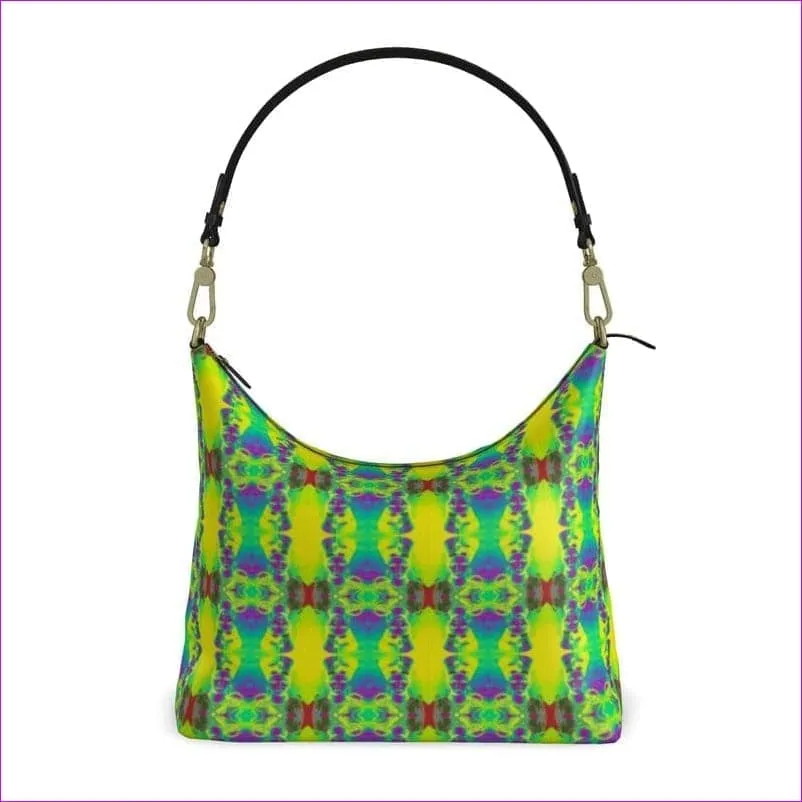 Snake Nappa Leather Square Hobo Bag