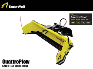 SnowWolf QuattroPlow auto wing plow for skid steers